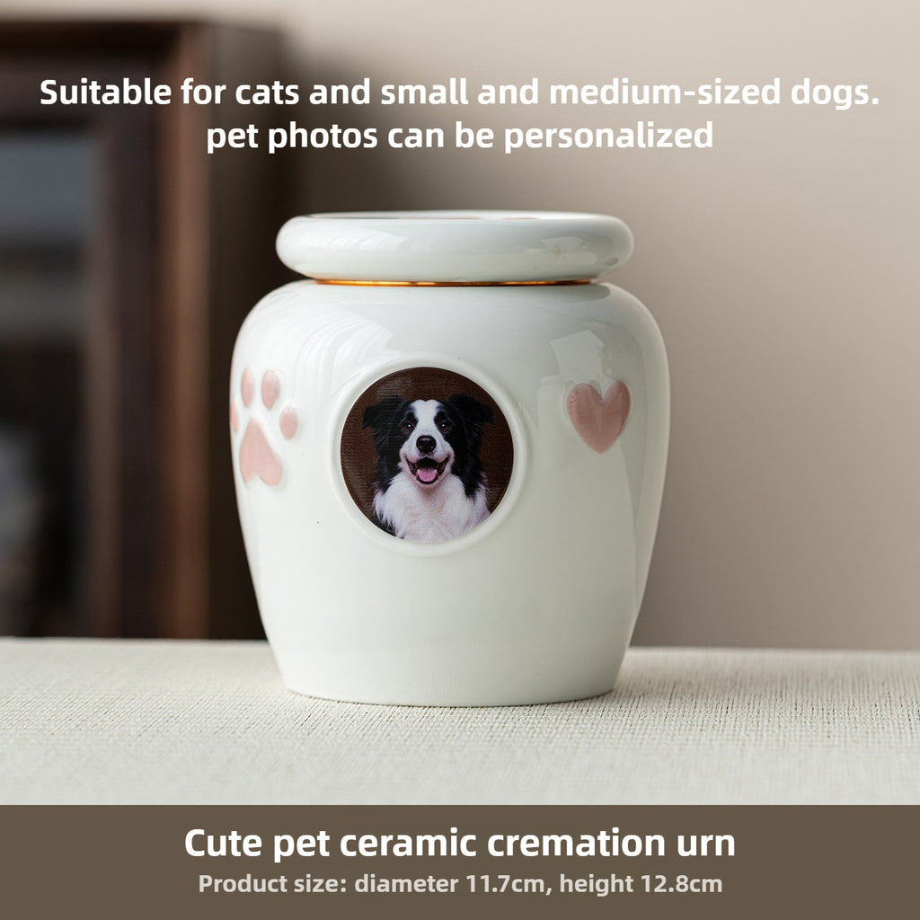 Personalized Ceramic Pet Urn with Photo