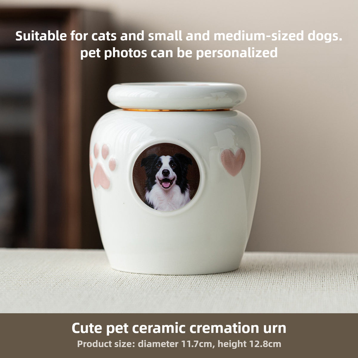 Personalized Ceramic Pet Urn with Photo