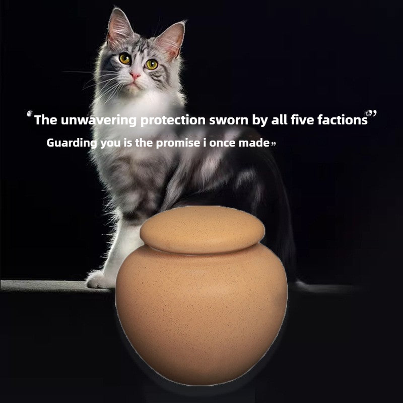Classic Ceramic Pet Memorial Urn – Sealed Ashes Jar with Symbol Designs