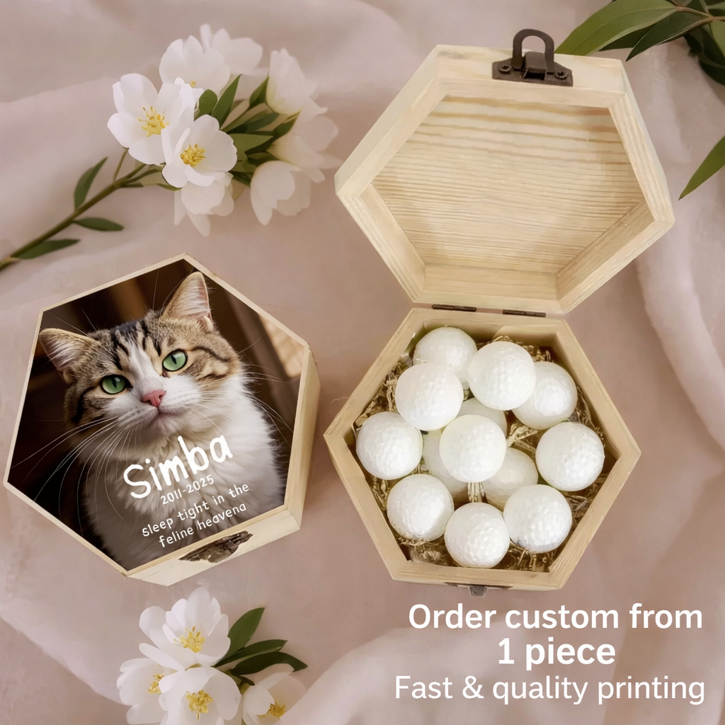 Personalized Hexagon Wooden Pet Urn Secondary image