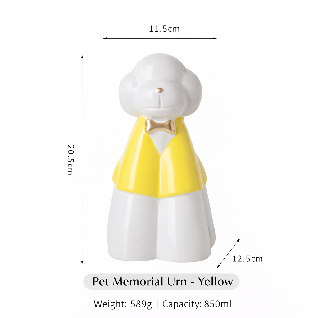 Suit-Style Ceramic Dog Memorial Urn