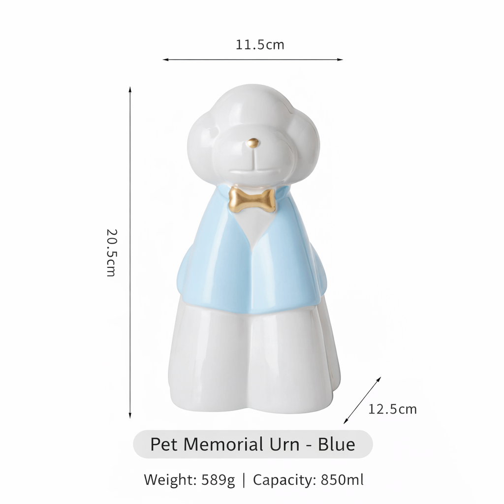 Suit-Style Ceramic Dog Memorial Urn