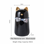 Ceramic Cat Memorial Urn with Bow