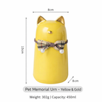 Ceramic Cat Memorial Urn with Bow