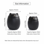 Cat-Shaped Ceramic Pet Memorial Urn