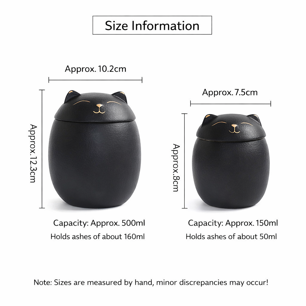 Ceramic Cat‑Shaped Pet Urn – Sealed Memorial Ashes Jar for Cats & Small Pets