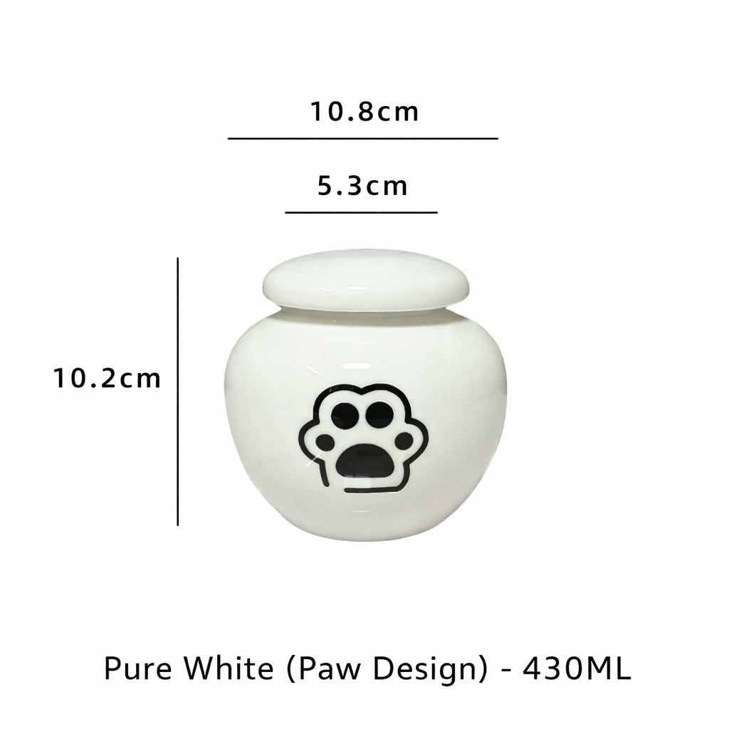 Classic Ceramic Pet Memorial Urn – Sealed Ashes Jar with Symbol Designs