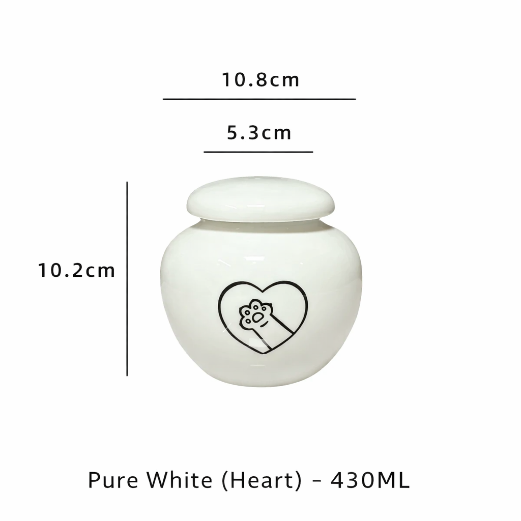 Classic Ceramic Pet Memorial Urn – Sealed Ashes Jar with Symbol Designs