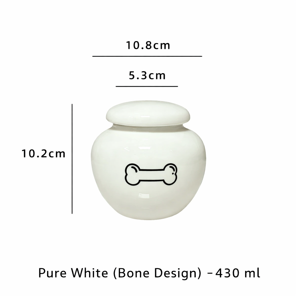 Classic Ceramic Pet Memorial Urn – Sealed Ashes Jar with Symbol Designs