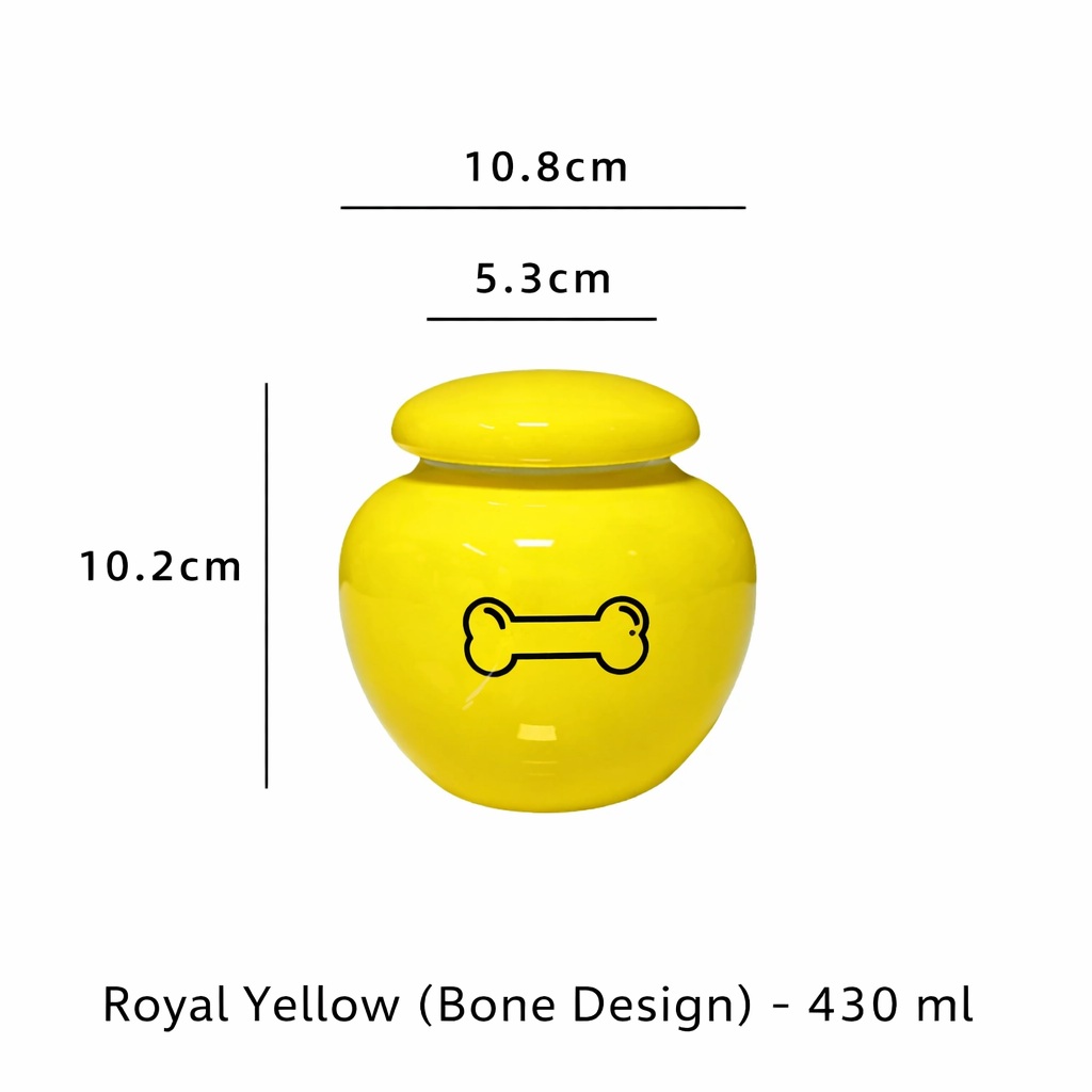 Classic Ceramic Pet Memorial Urn – Sealed Ashes Jar with Symbol Designs