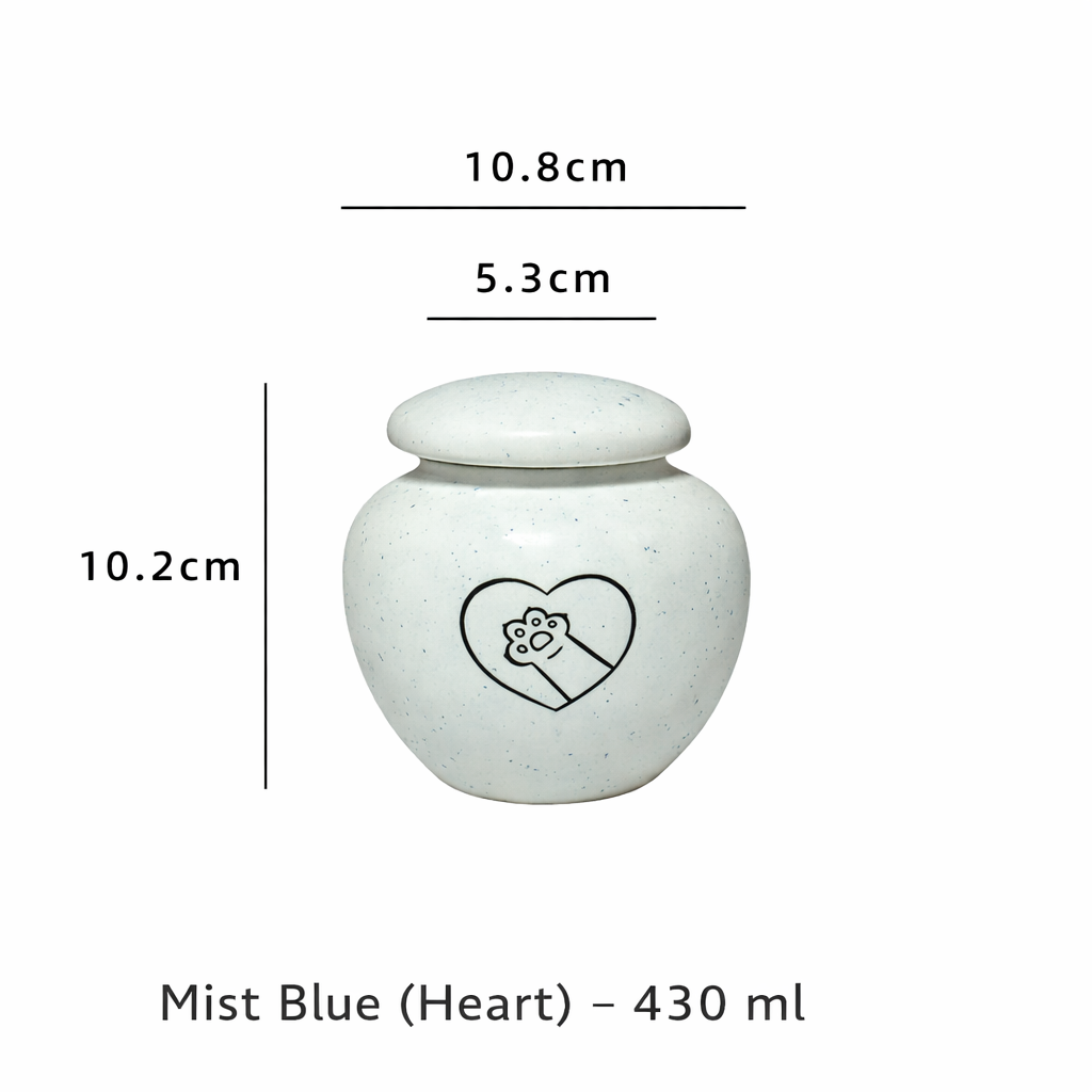 Classic Ceramic Pet Memorial Urn – Sealed Ashes Jar with Symbol Designs
