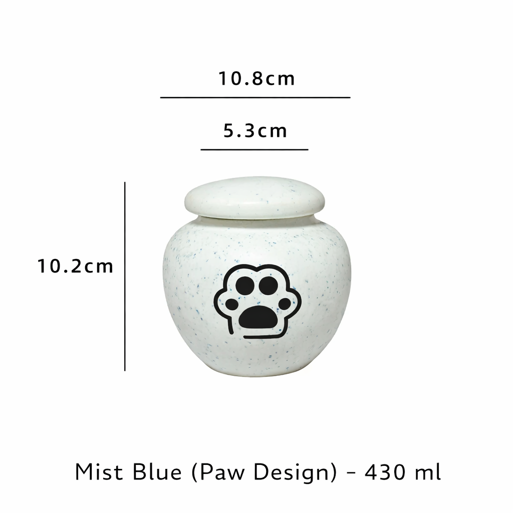 Classic Ceramic Pet Memorial Urn – Sealed Ashes Jar with Symbol Designs