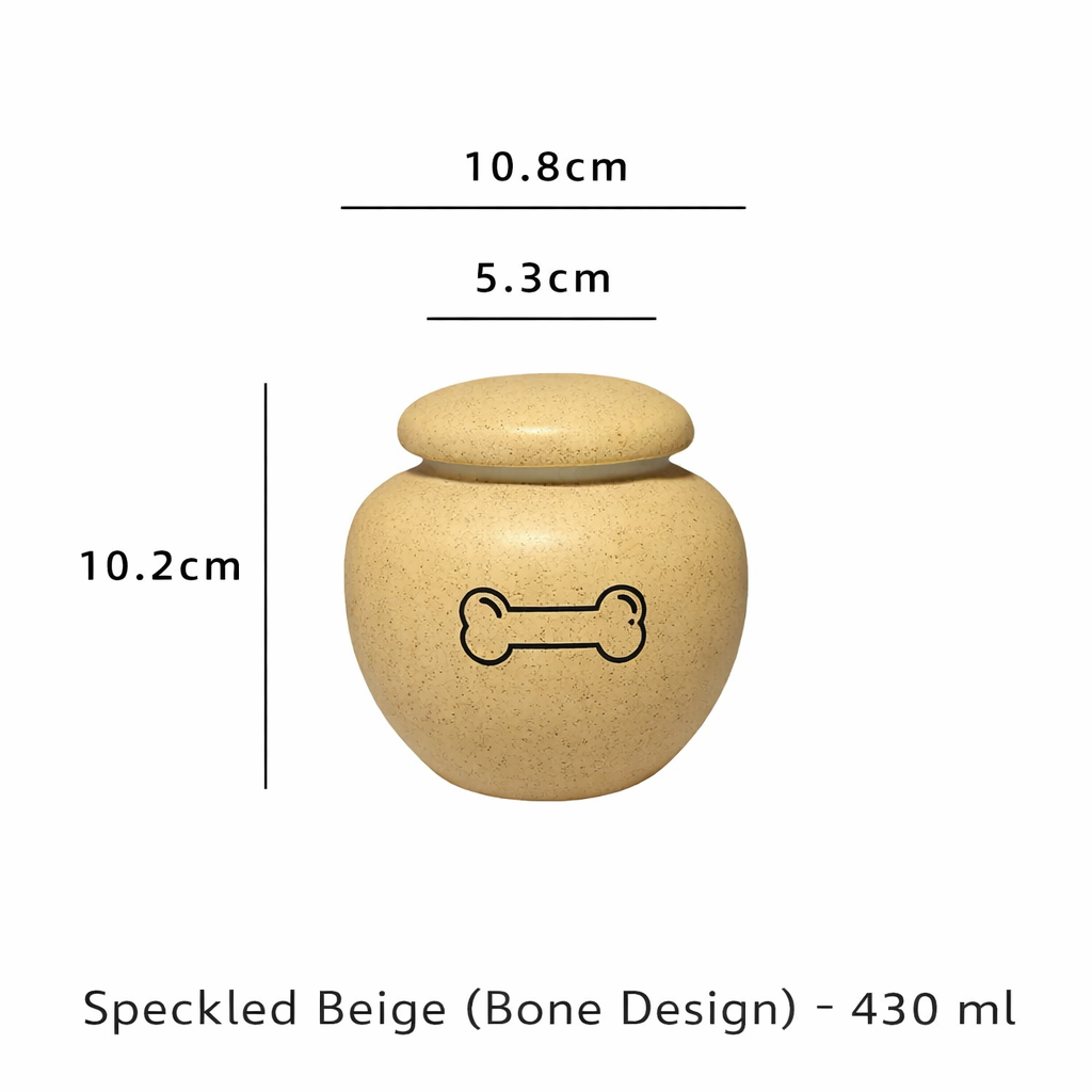 Classic Ceramic Pet Memorial Urn – Sealed Ashes Jar with Symbol Designs