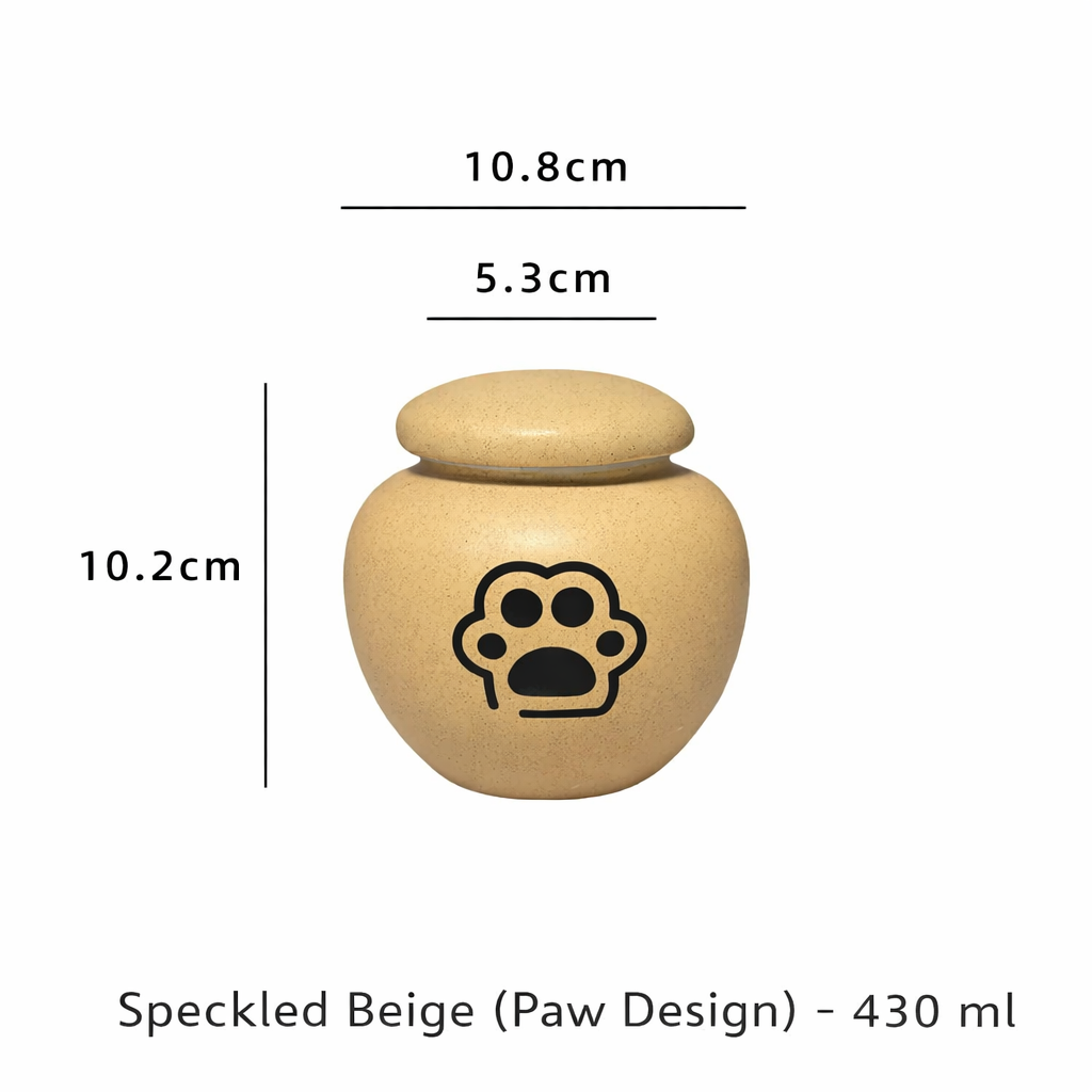 Classic Ceramic Pet Memorial Urn – Sealed Ashes Jar with Symbol Designs