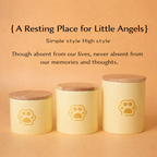 Minimalist Ceramic Pet Urn with Wooden Lid