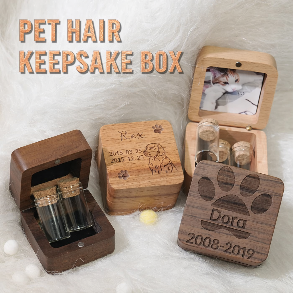 Personalized Wooden Pet Memorial Keepsake Box Secondary image