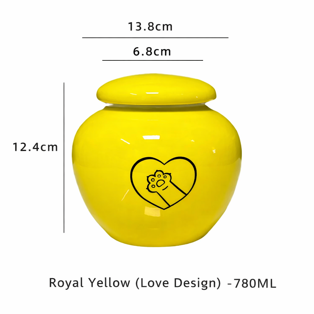 Classic Ceramic Pet Memorial Urn – Sealed Ashes Jar with Symbol Designs