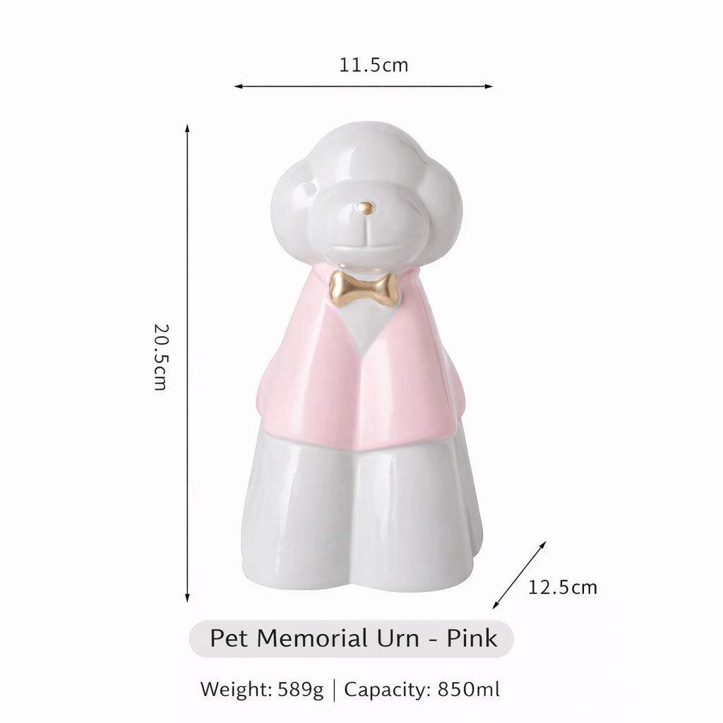 Suit-Style Ceramic Dog Memorial Urn