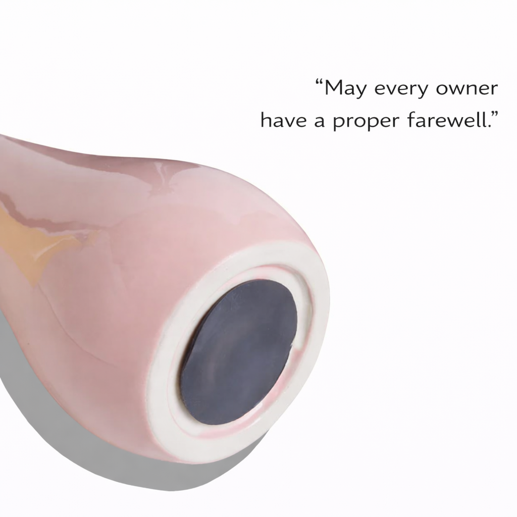 Tall Ceramic Cat‑Shaped Pet Urn with Bow – Sealed Memorial Ashes Jar for Cats & Small Pets