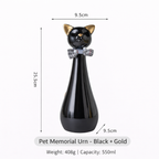Tall Ceramic Cat Memorial Urn with Bow