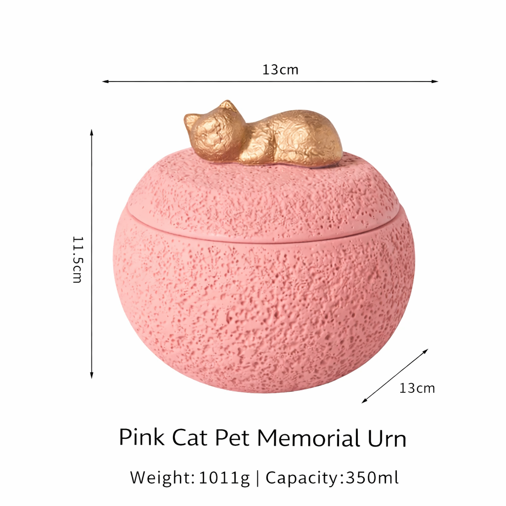 Sleeping Pet Stone-Look Memorial Urn