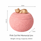 Sleeping Pet Stone-Look Memorial Urn
