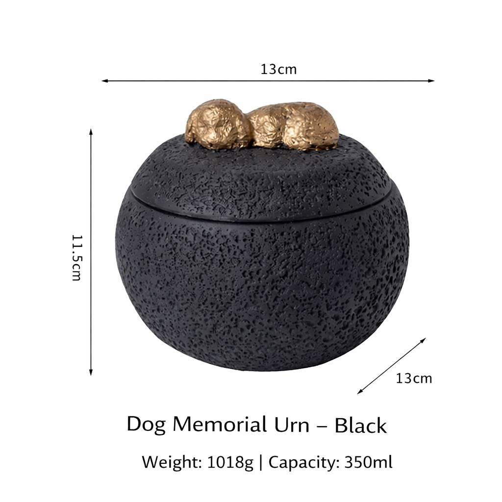 Sleeping Pet Stone-Look Memorial Urn