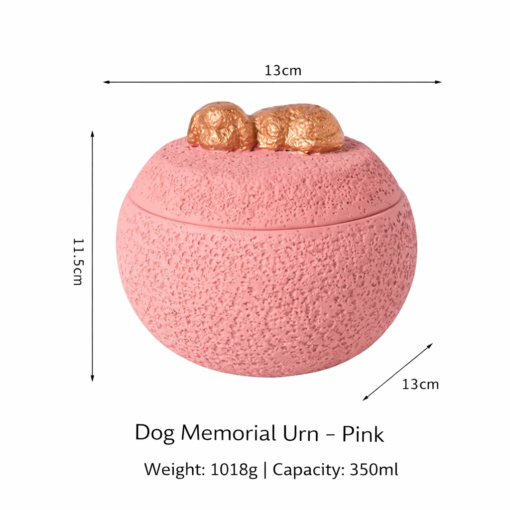 Sleeping Pet Stone-Look Memorial Urn
