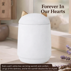 Ceramic Pet Memorial Urn with Ears