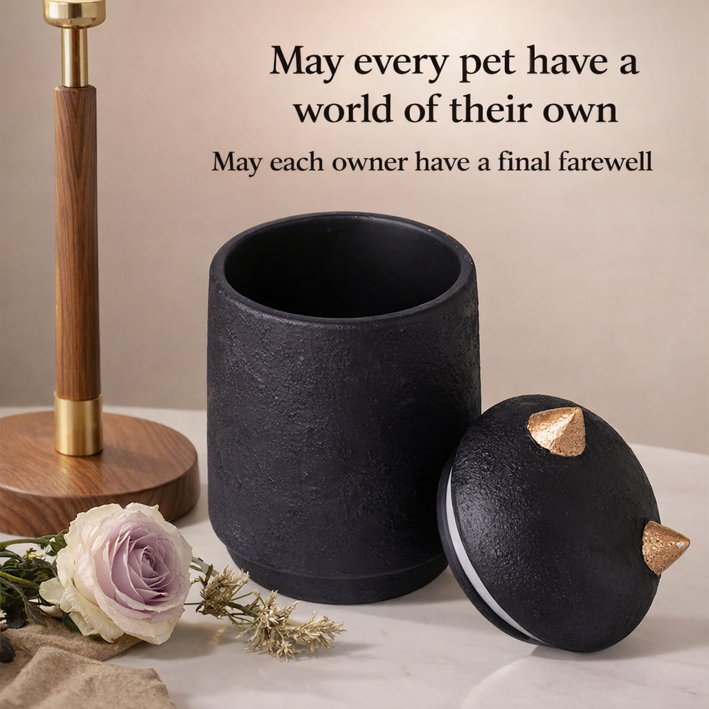 Ceramic Pet Memorial Urn with Ears