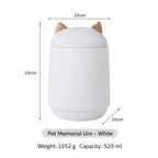 Ceramic Pet Memorial Urn with Ears