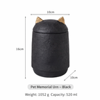 Ceramic Pet Memorial Urn with Ears
