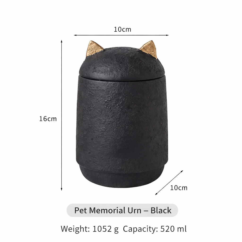 Ceramic Pet Memorial Urn with Ears