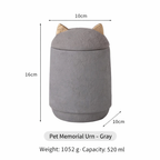 Ceramic Pet Memorial Urn with Ears