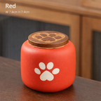 Ceramic Pet Memorial Urn with Paw Print