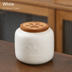 Ceramic Pet Memorial Urn with Paw Print