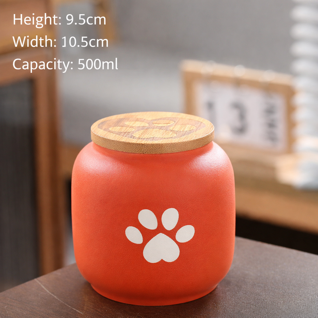 Ceramic Pet Memorial Urn with Paw Print