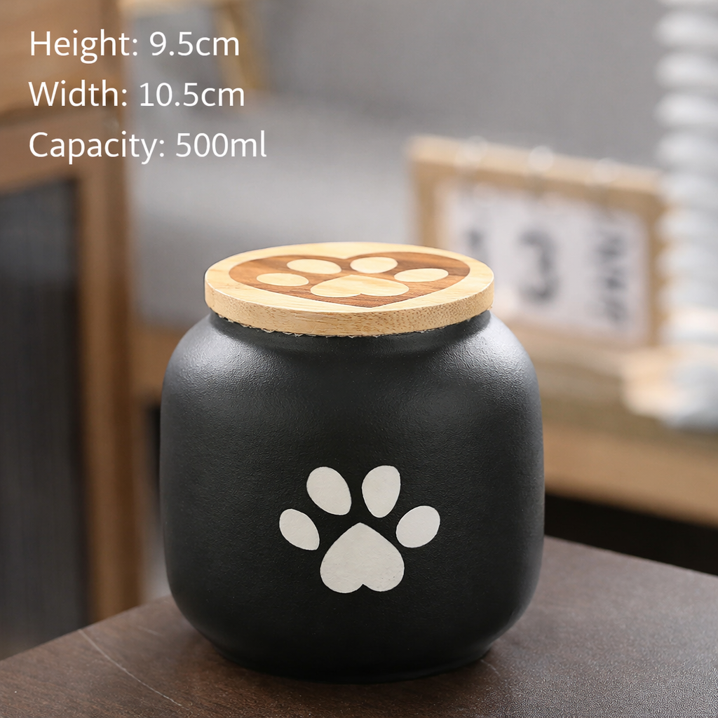 Ceramic Pet Memorial Urn with Paw Print