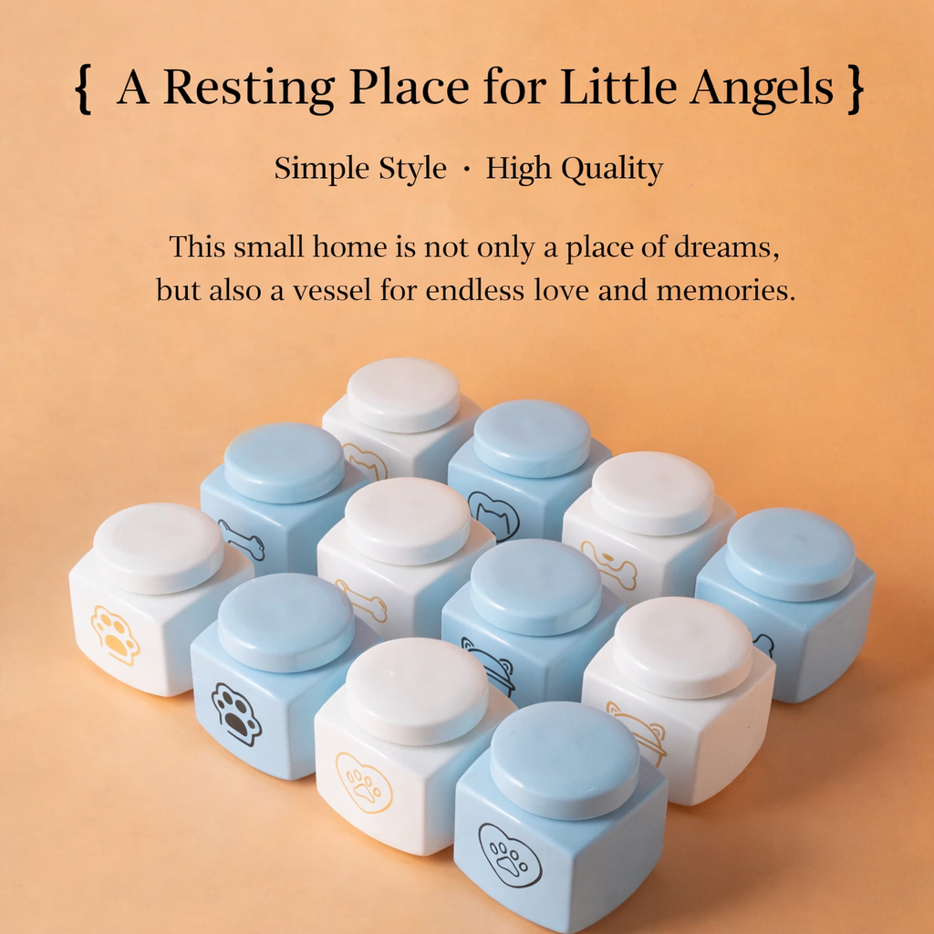 Modern Square Ceramic Pet Memorial Urn