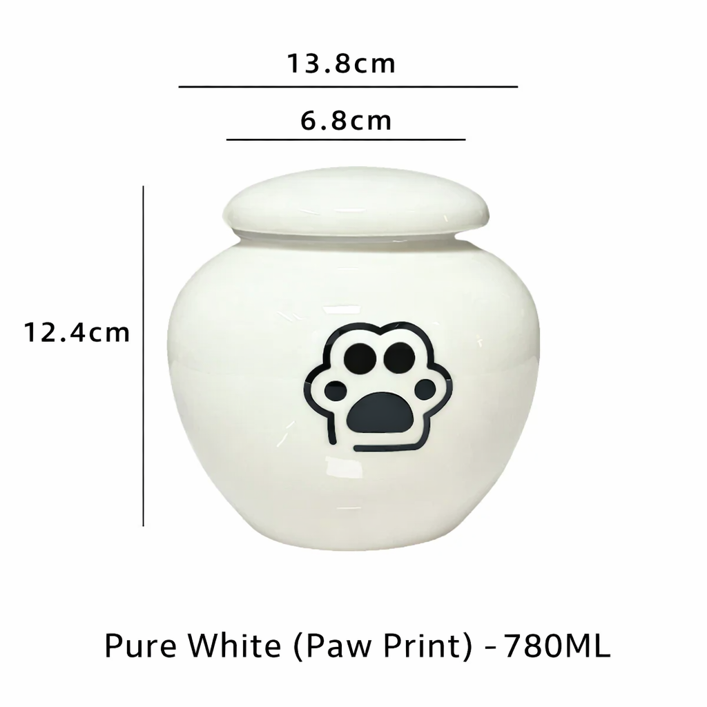 Classic Ceramic Pet Memorial Urn – Sealed Ashes Jar with Symbol Designs