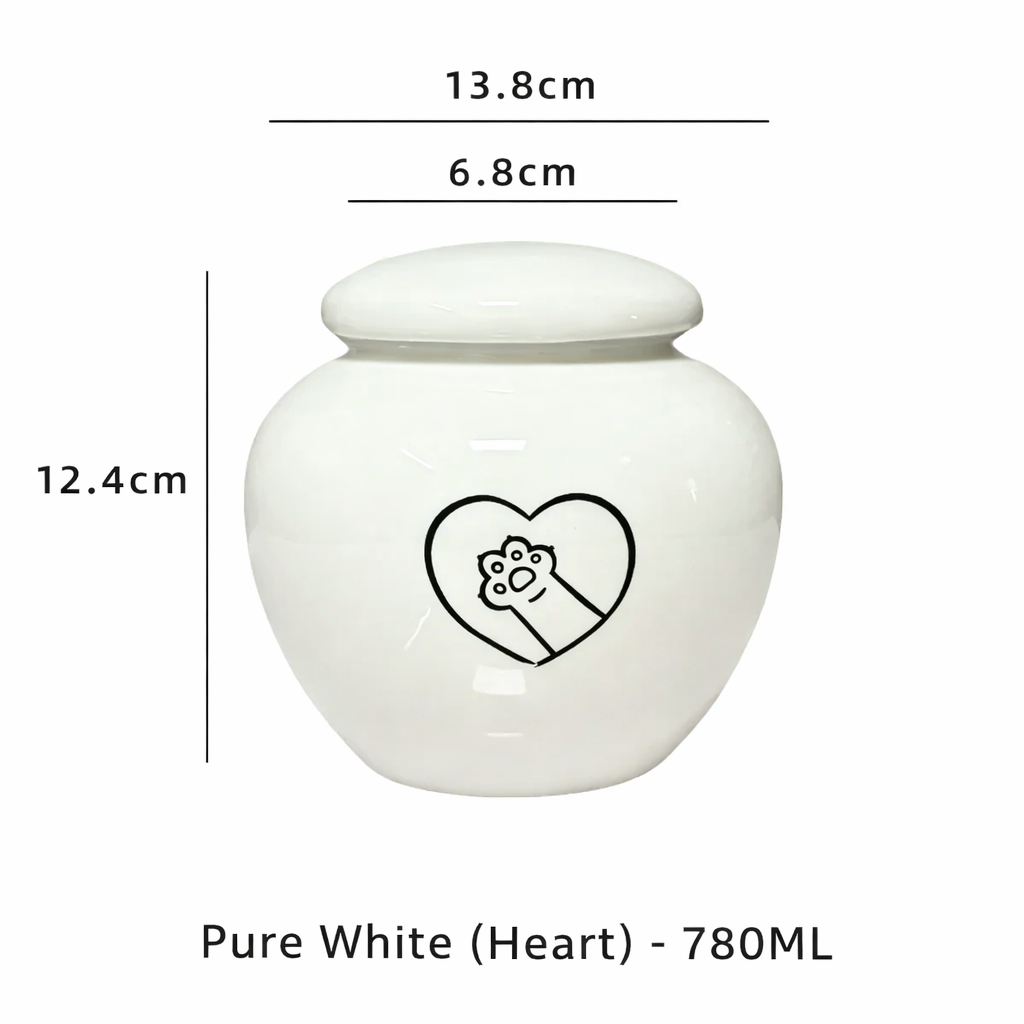 Classic Ceramic Pet Memorial Urn – Sealed Ashes Jar with Symbol Designs