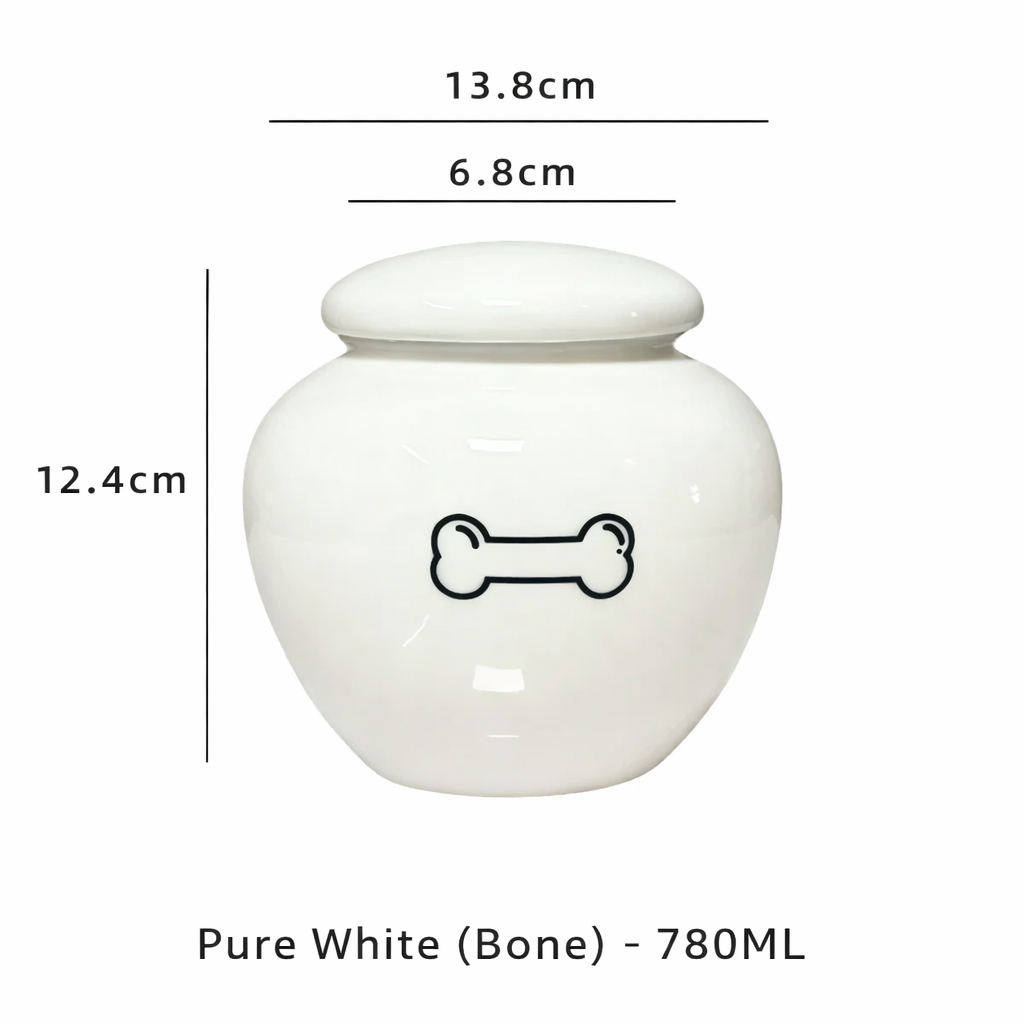Classic Ceramic Pet Memorial Urn – Sealed Ashes Jar with Symbol Designs