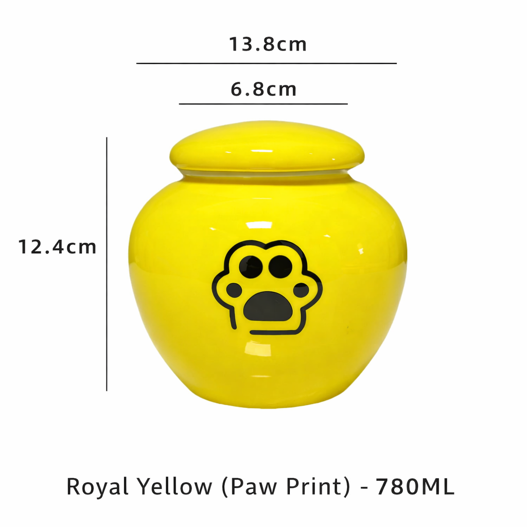 Classic Ceramic Pet Memorial Urn – Sealed Ashes Jar with Symbol Designs