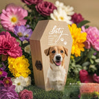 Personalized Coffin-Shaped Wooden Pet Urn