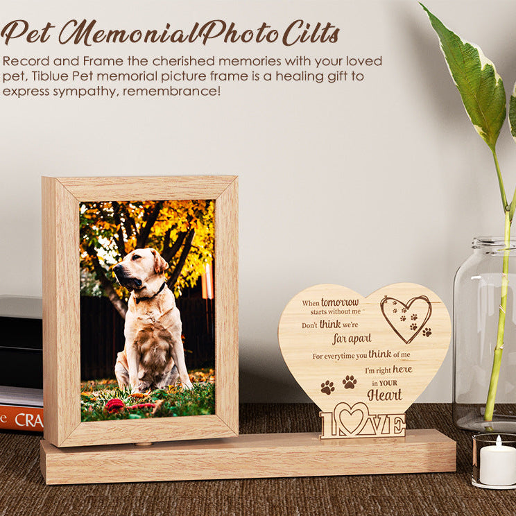 Wooden Pet Memorial Photo Frame Set