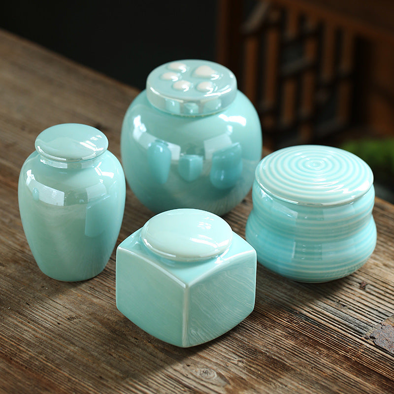 Ceramic Pet Memorial Urn Collection with Paw Print