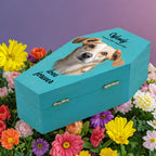Personalized Coffin-Shaped Wooden Pet Urn