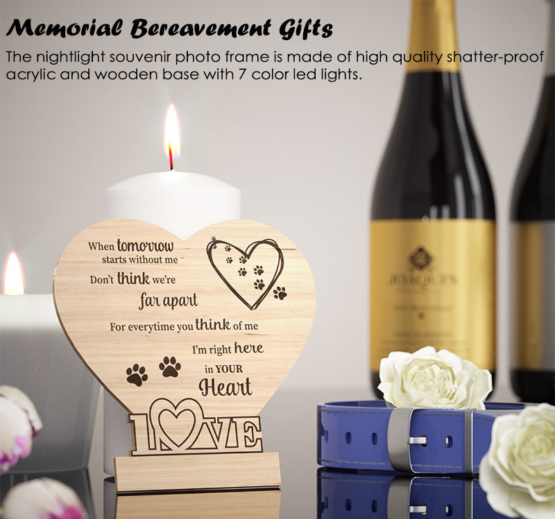 Wooden Pet Memorial Photo Frame Set