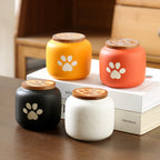 Ceramic Pet Memorial Urn with Paw Print