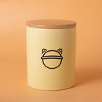 Minimalist Ceramic Pet Urn with Wooden Lid